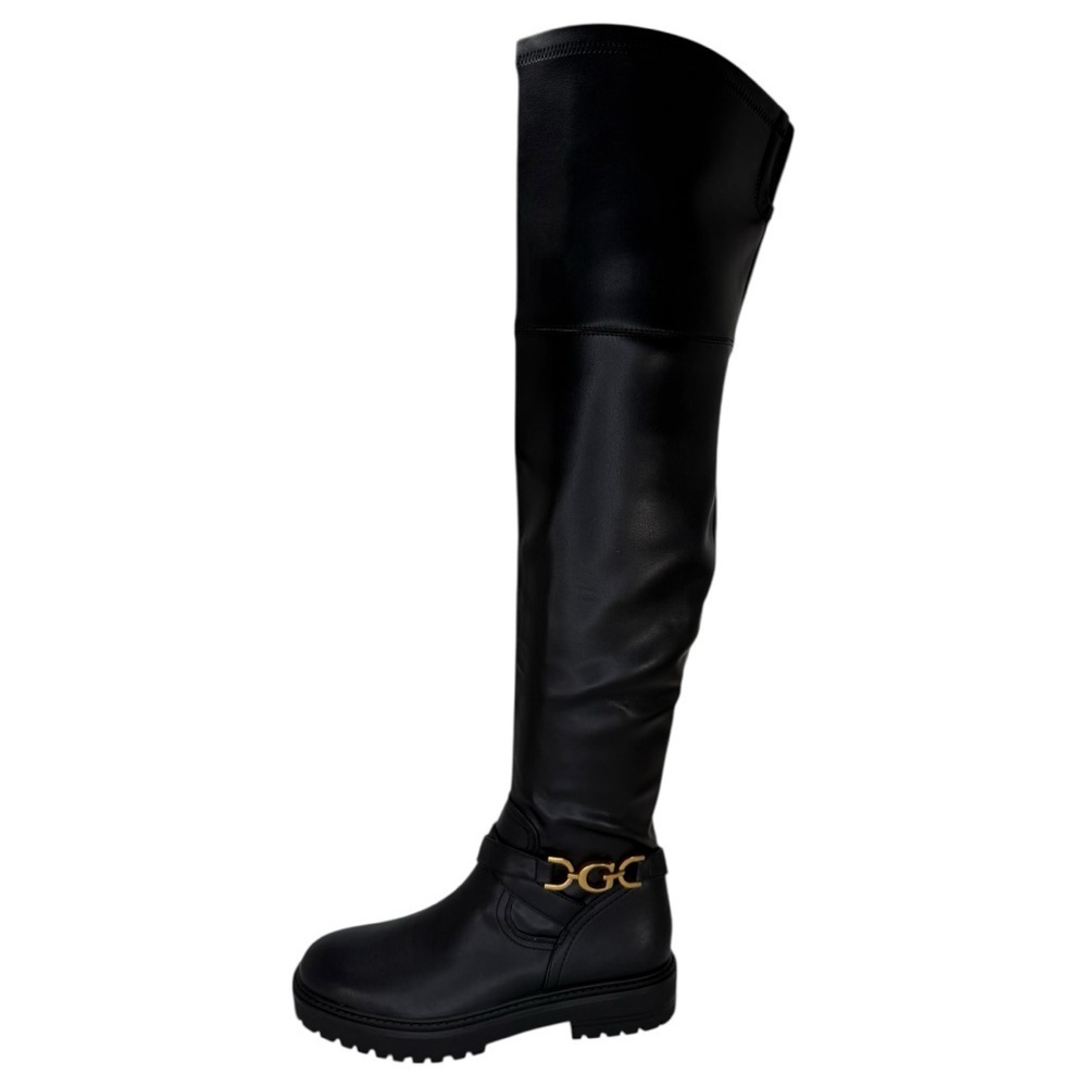 Guess Jellio Black Faux Leather OTK Womens Boots Size 9M - Picture 3 of 12